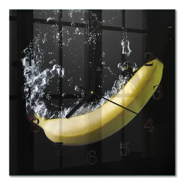 Kvadratinis sieninis laikrodis Bananas