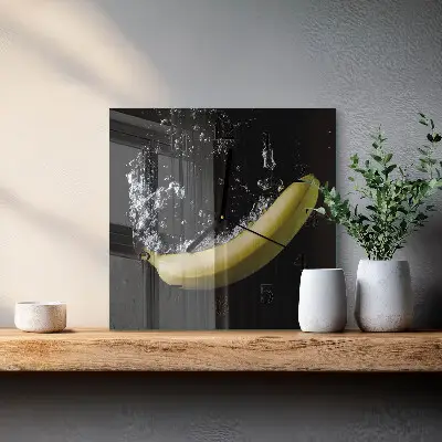 Kvadratinis sieninis laikrodis Bananas