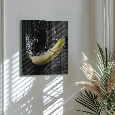 Kvadratinis sieninis laikrodis Bananas