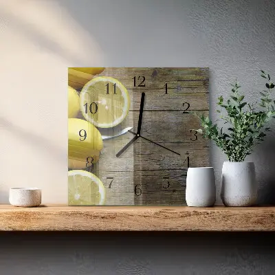 Kvadratinis sieninis laikrodis Sultingos citrinos