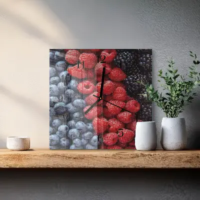 Kvadratinis sieninis laikrodis Uogos
