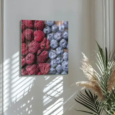 Kvadratinis sieninis laikrodis Miško uogos