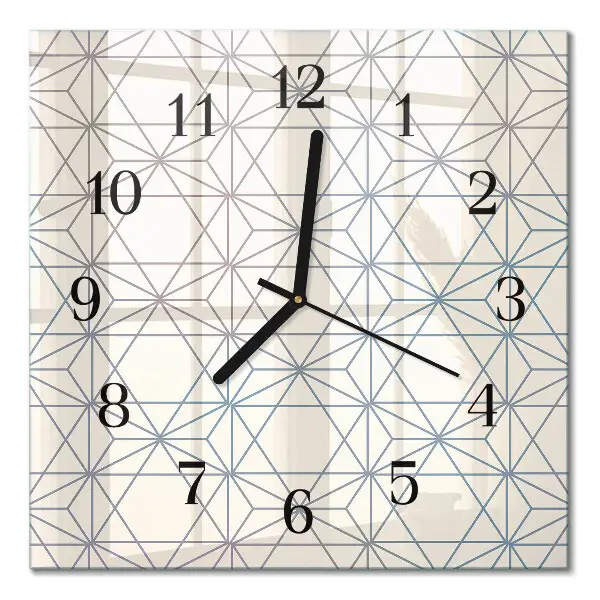 Kvadratinis sieninis laikrodis Geometrinis raštas