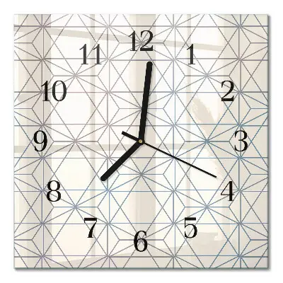 Kvadratinis sieninis laikrodis Geometrinis raštas