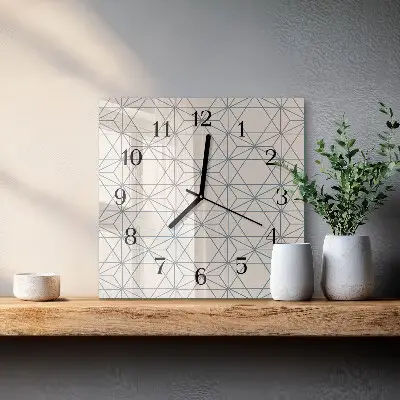 Kvadratinis sieninis laikrodis Geometrinis raštas