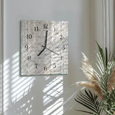 Kvadratinis sieninis laikrodis Geometrinis raštas