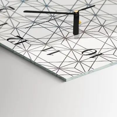 Kvadratinis sieninis laikrodis Geometrinis raštas