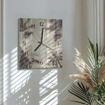 Kvadratinis sieninis laikrodis Palmės