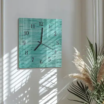 Kvadratinis sieninis laikrodis Žalios lentos