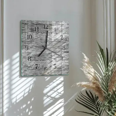 Kvadratinis sieninis laikrodis Pilka mediena