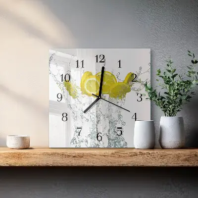 Kvadratinis sieninis laikrodis Vanduo su citrina