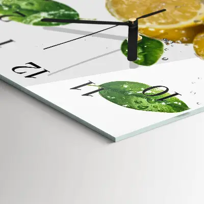 Kvadratinis sieninis laikrodis Citrusiniai vaisiai