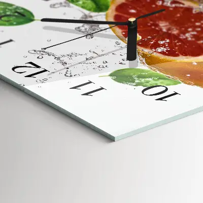 Kvadratinis sieninis laikrodis Greipfrutas