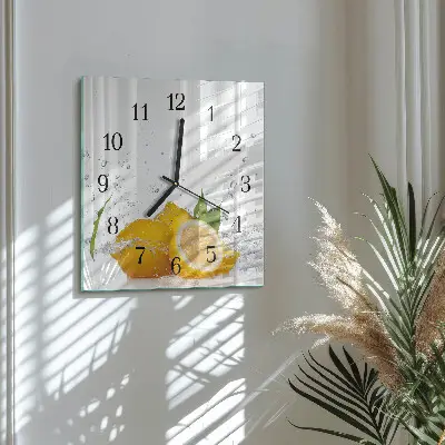 Kvadratinis sieninis laikrodis Citrinos