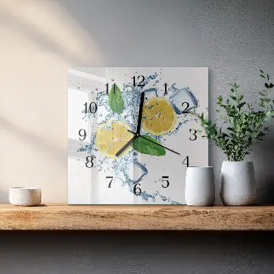 Kvadratinis sieninis laikrodis Citrusiniai vaisiai
