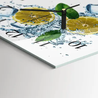 Kvadratinis sieninis laikrodis Citrusiniai vaisiai
