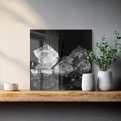 Kvadratinis sieninis laikrodis Ledo kubeliai