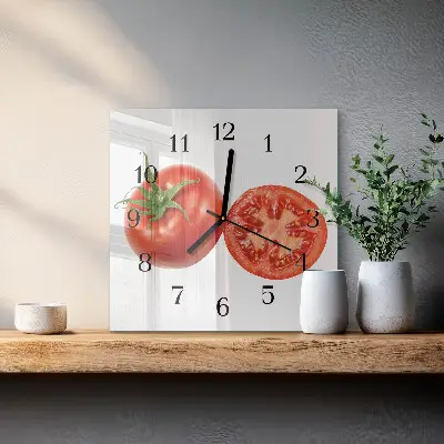 Kvadratinis sieninis laikrodis Pomidorai