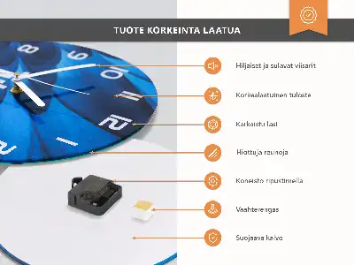 Apvalus laikrodis iš stiklo Kavos pupelės