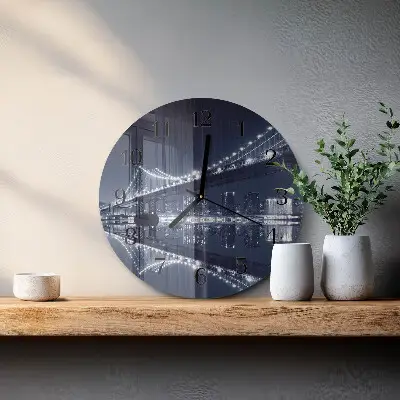 Apvalus laikrodis iš stiklo Tiltas