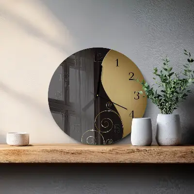Apvalus laikrodis iš stiklo Abstraktus menas