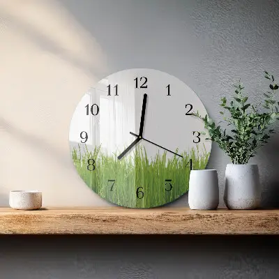 Apvalus laikrodis iš stiklo Floristikos menas