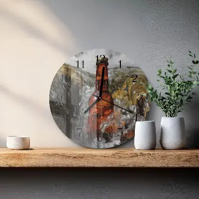 Apvalus laikrodis iš stiklo Alus