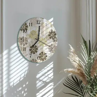 Apvalus laikrodis iš stiklo Floristikos menas