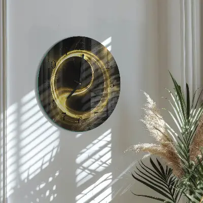 Apvalus laikrodis iš stiklo Abstraktus apskritimas