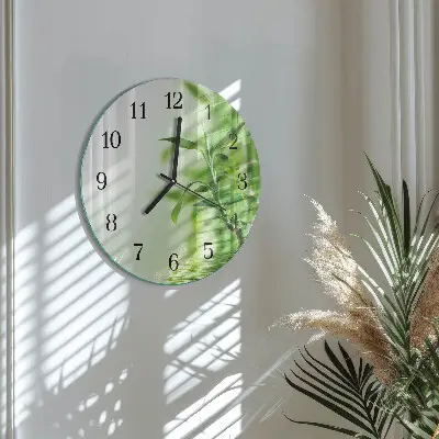 Apvalus sieninis laikrodis Bambukas