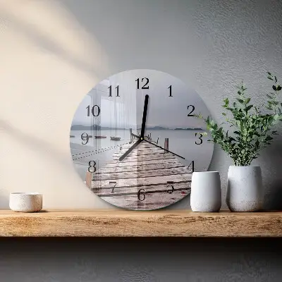 Apvalus laikrodis iš stiklo Tinklas
