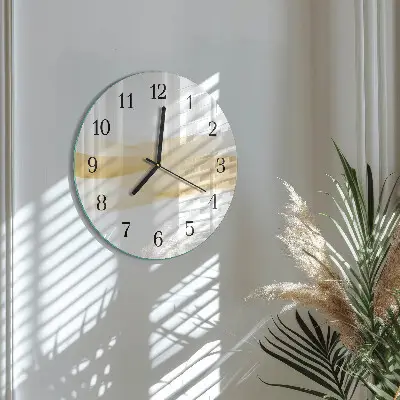 Apvalus laikrodis iš stiklo Abstrakti banga