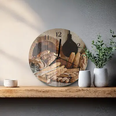 Apvalus laikrodis iš stiklo Duona