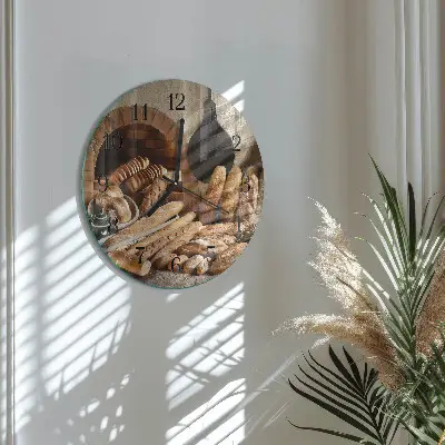 Apvalus laikrodis iš stiklo Duona