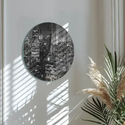 Apvalus laikrodis iš stiklo Horizontas