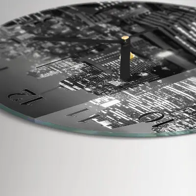 Apvalus laikrodis iš stiklo Horizontas