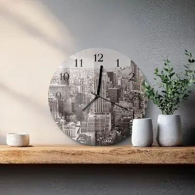 Apvalus laikrodis iš stiklo Horizontas