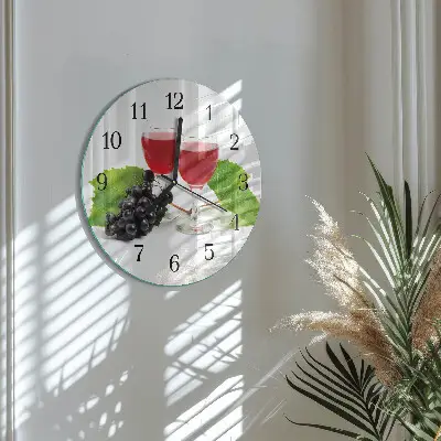 Apvalus laikrodis iš stiklo Vynuogės vynui