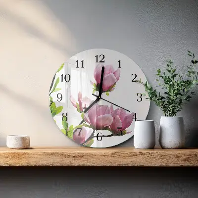 Apvalus sieninis laikrodis Magnolijos gėlė