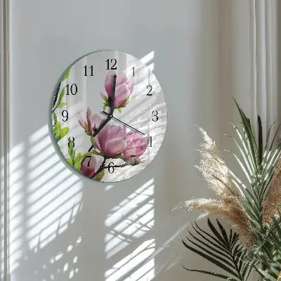 Apvalus sieninis laikrodis Magnolijos gėlė