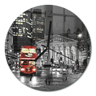 Apvalus sieninis laikrodis Londono autobusas