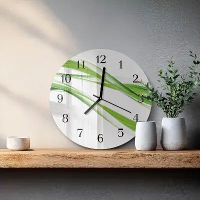 Apvalus laikrodis iš stiklo Abstrakčios linijos