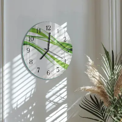 Apvalus laikrodis iš stiklo Abstrakčios linijos