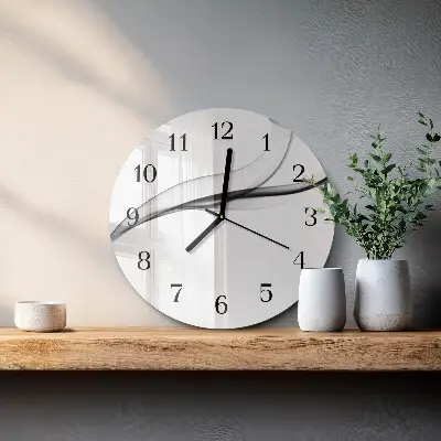 Apvalus laikrodis iš stiklo Abstraktūs dūmai