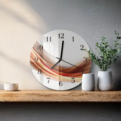 Apvalus laikrodis iš stiklo Abstrakčios linijos