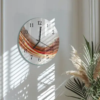Apvalus laikrodis iš stiklo Abstrakčios linijos