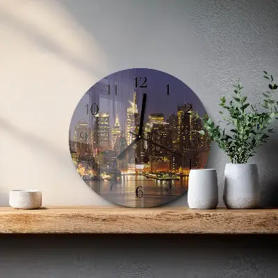 Apvalus laikrodis iš stiklo Horizontas