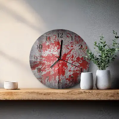 Apvalus laikrodis iš stiklo Dėmės