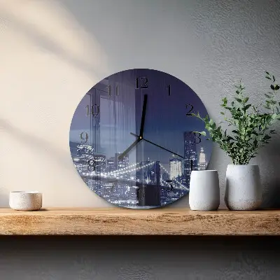 Apvalus laikrodis iš stiklo Horizontas