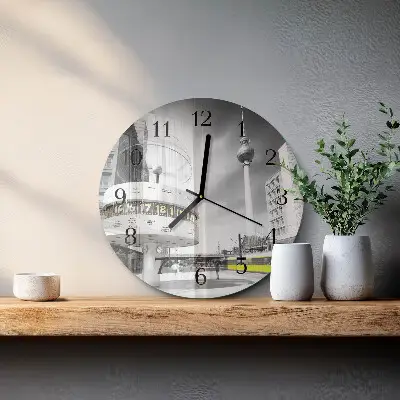 Apvalus laikrodis iš stiklo Berlynas